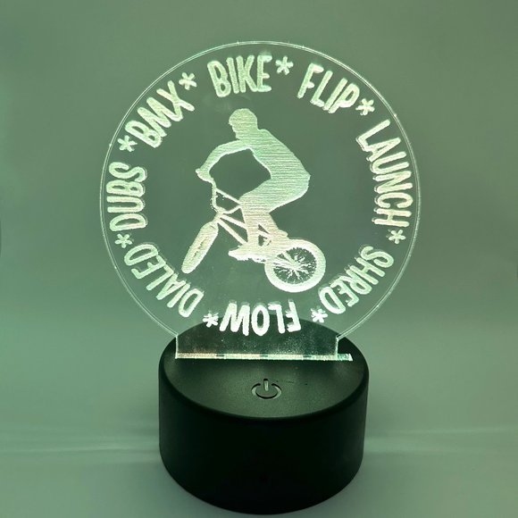 Custom BMX arcylic LED night light with remote - Picture 1 of 1